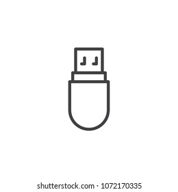 Usb stick outline icon. linear style sign for mobile concept and web design. pendrive simple line vector icon. Symbol, logo illustration. Pixel perfect vector graphics