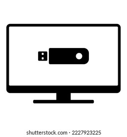 USB stick and screen on white