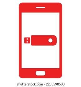 USB-Stick und Smartphone auf Weiß