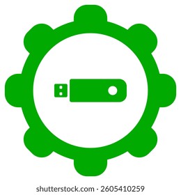 USB stick and wheel on white
