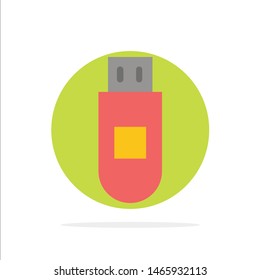 Usb, Storage, Data Abstract Circle Background Flat color Icon. Vector Icon Template background