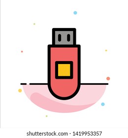 Usb, Storage, Data Abstract Flat Color Icon Template