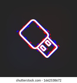 Usb storage glytch icon. Simple thin line, outline vector of web icons for ui and ux, website or mobile application