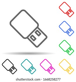 USB storage multi color style icon. Simple thin line, outline vector of web icons for ui and ux, website or mobile application