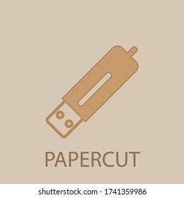 Usb storage papercut icon. Simple glyph, flat vector of web icons for ui and ux, website or mobile application