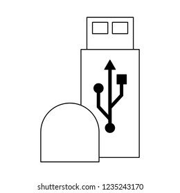 USB storage symbol black and white