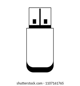 USB storage technology in black and white