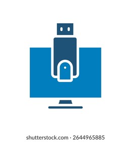 Usb Support desenho de vetor ícone de televisão em estilo moderno