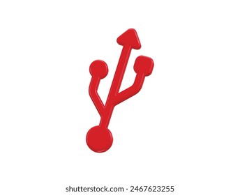 USB symbol 3d rendering vector illustration
