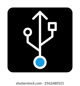 USB symbol icon. Concept of data transfer, connection, and technology.