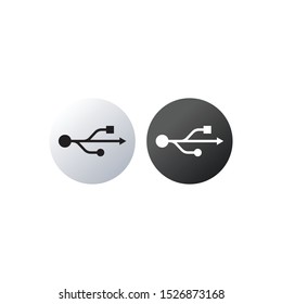 USB symbol icon vector set of button. symbol for web site Computer and mobile vector. Stock vector illustration isolated on white background.