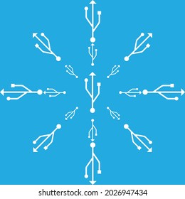 USB symbol logo vector icon design 