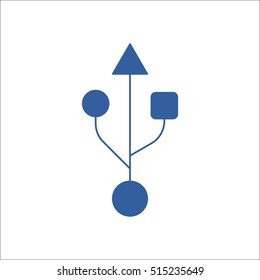 Usb symbol sign flat icon on background