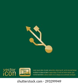 USB symbol, vector. usb icon. computer sign