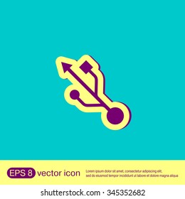 USB symbol, vector. usb icon. computer sign