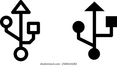 USB Symbol Vector Icon Set