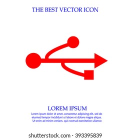 USB symbol vector icon. Simple isolated sign.