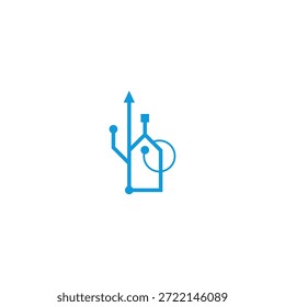 Conceito de ideia de logotipo de etiqueta USB.
