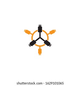 USB tech logo template vector design