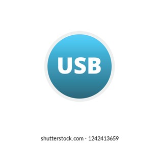 USB technology circle shape icon