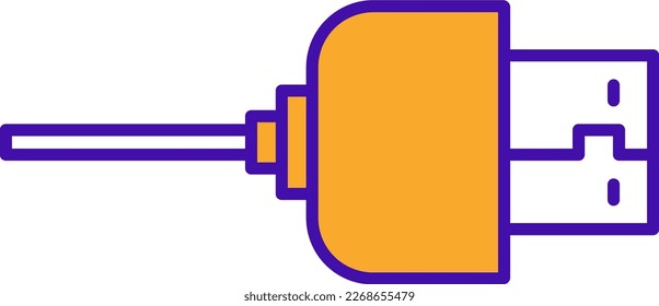 USB-Technologie-Symbol mit orangefarbenem violettem Rahmenstil. Konzept, digital, Daten, abstrakt, Netzwerk, Internet, Technik. Vektorgrafik