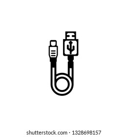 usb telephone charging icon, vector, eps10