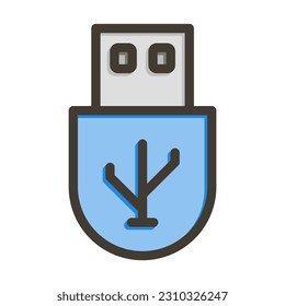 Usb Thick Line Filled Colors For Personal And Commercial Use.
