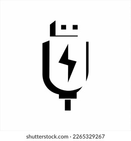 USB three-dimensional line icon. Vector symbol in trendy three-dimensional style on a white background.