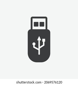 USB Transfer Flash Drive Flat Vector Icon