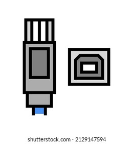 usb type b color icon vector. usb type b sign. isolated symbol illustration