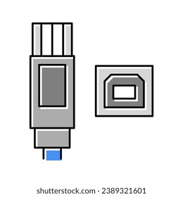 vector de icono de color usb tipo b. signo usb tipo b. ilustración de símbolo aislado