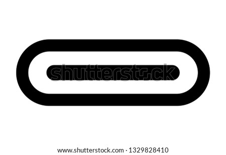 USB Type C or USB 4 connector cable line art vector icon for apps and websites