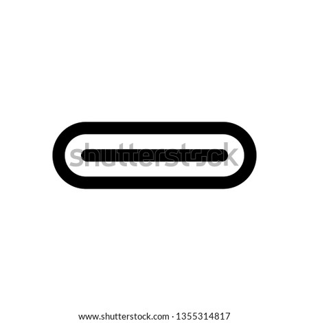USB Type C or USB 4 Connector Cable Flat Vector Icon for Apps and Websites.