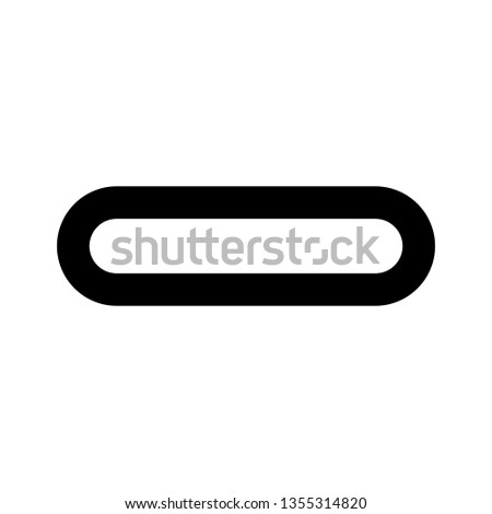 USB Type C or USB 4 Connector Cable Flat Vector Icon for Apps and Websites.