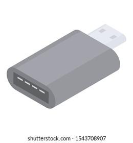 Usb type c adapter icon. Isometric of usb type c adapter vector icon for web design isolated on white background