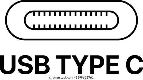 USB type C connection set icon. Vector illustration