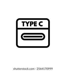 USB Type C connector designation - vector icon