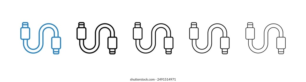 USB type c icon in black and blue