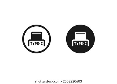 USB Typ C Symbol oder USB Typ C Label Vektor isoliert. Bestes USB-Typ-C-Symbol für Apps, Websites, Produktverpackungs-Design-Element und mehr.