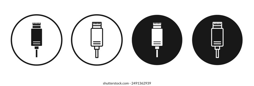 Conjunto de iconos USB tipo c sobre fondo blanco
