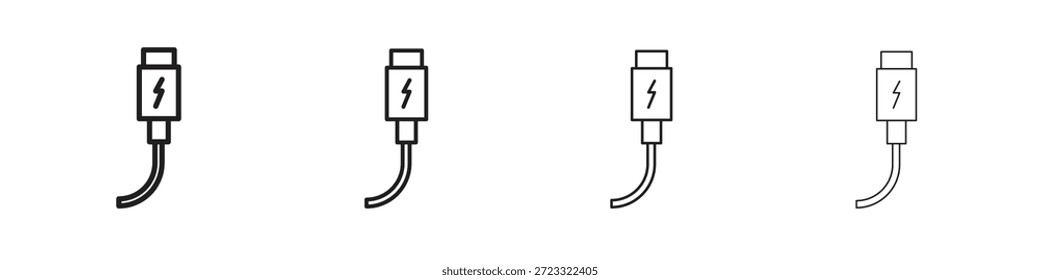 USB-Typ-C-Symbolsatz, Illustration, Schwarz
