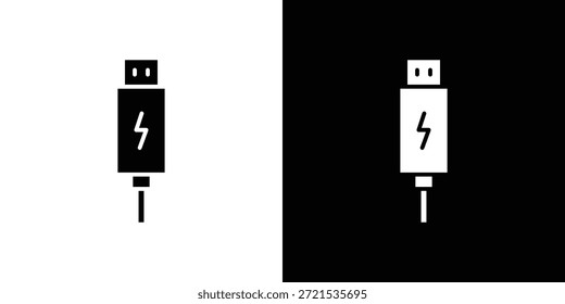 USB Typ c Symbol Silhouette Vektor flache Illustration Design Pack.