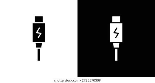 USB-Typ c-Symbol in trendigen Strich dünn linear Stil.