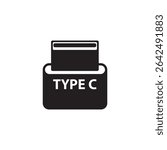 USB type C icon. Vector. 