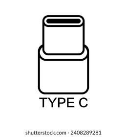 USB type C icon. Vector.