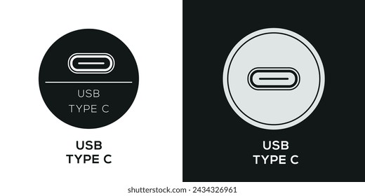 USB Type C Icon, Vector sign.