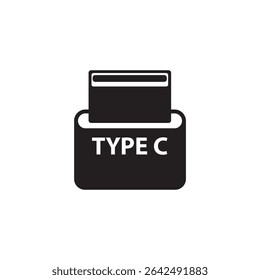 USB type C icon. Vector. 