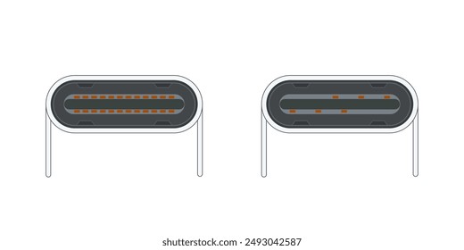 USB Type-C cable port icon vector symbol. USB Type-C cable connection for mobile phone.
