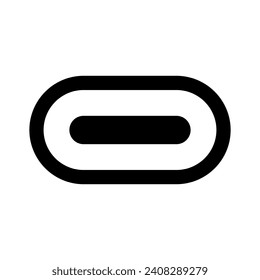 Icono del conector USB Tipo-C. Vector.