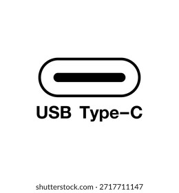 USB-Typ-C-Symbol. Typ-C-Symbol zum Laden, Verbinden und Übertragen von Daten. Illustration